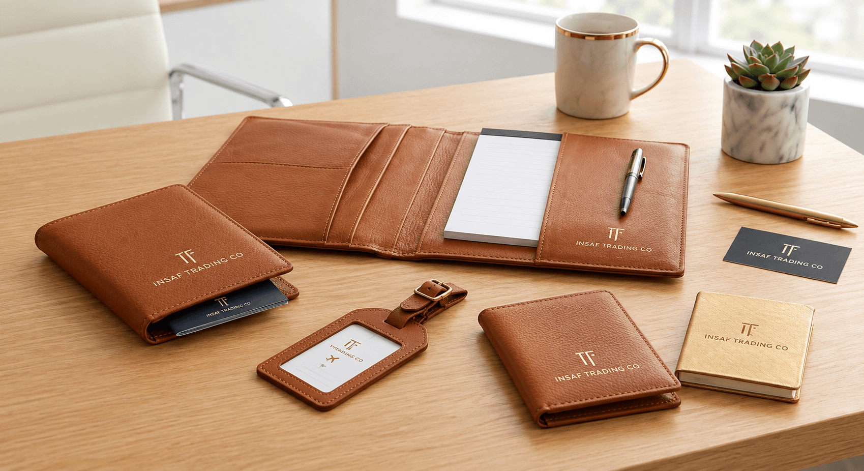 Luxury leather corporate portfolio.